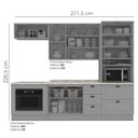 Ver imagem 4 de Cozinha Modulada 7 Pecas 272 Cm Ce790 Americana Cinza Calcare Henn