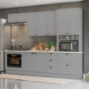 Ver imagem 2 de Cozinha Modulada 7 Pecas 272 Cm Ce790 Americana Cinza Calcare Henn