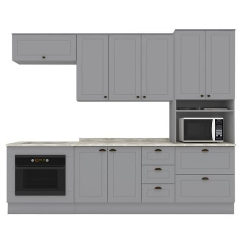Cozinha Modulada 7 Pecas 272 Cm Ce790 Americana Cinza Calcare Henn