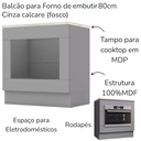 Ver mais imagens de Cozinha Modulada 7 Pecas 272 Cm Ce790 Americana Cinza Calcare Henn