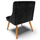 Ver imagem 3 de Kit 6 Cadeiras Decorativas Sala de Jantar Pés Palito de Madeira Firenze Pu Preto Brilho/natural G19