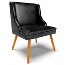 Ver imagem 5 de Kit 6 Cadeiras Decorativas Sala de Jantar Pés Palito de Madeira Firenze Pu Preto Brilho/natural G19