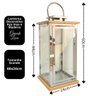 Jogo 2 Lanternas Decorativa Luxo Inox e Madeira Prime Grande 60cm e 43cm - Empório Decor - 5