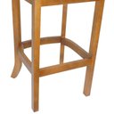 Ver imagem 6 de Banqueta Alta Bistrô Madri Assento Estofado Corano Base Fixa Encosto Ripado Amêndoa Decorise