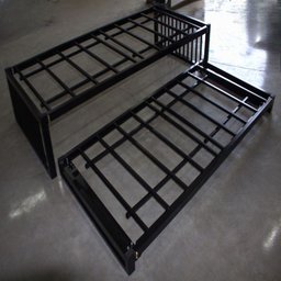 Cama Solteiro + Auxiliar Robusta Ferro Especial88cmx188cm Cor Branco Estilo Industrial Mobbilics-03 - 2
