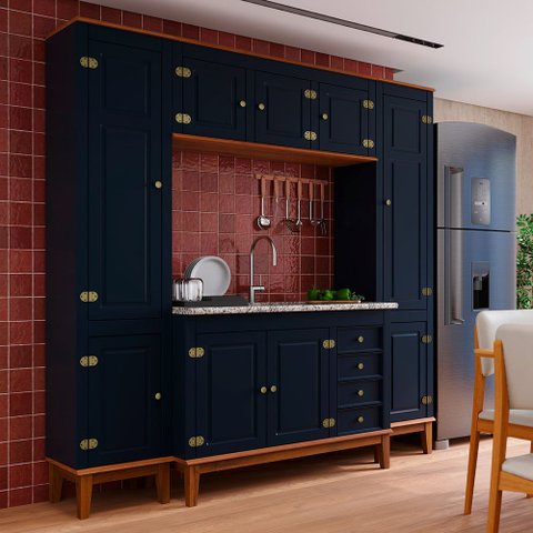 Cozinha Modulada 4 peças - Azul Petróleo