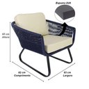 Ver imagem 2 de Conjunto Sofá e Poltronas Corda Alumínio Azul Marinho