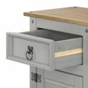 Ver imagem 5 de Mesa de Cabeceira de Madeira Maciça com 1 Porta e 1 Gaveta Cinza Lavado