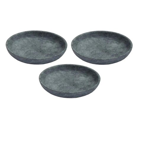 Kit 3 Pratos Fundo para Massa em Pedra Sabão Borda Alta 23cm