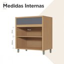 Ver imagem 4 de Balcão 2 Portas 1 Gaveta Nesher Condessa 80cm MDF Carvalho-Titânio