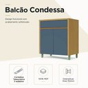 Ver imagem 3 de Balcão 2 Portas 1 Gaveta Nesher Condessa 80cm MDF Carvalho-Titânio