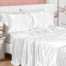 Jogo de Cama Casal Sublime Branco Valle Enxovais 4 Peças - 1