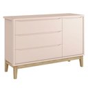 Ver imagem 4 de Berço Americano e Cômoda Infantil 1 Porta Classic Rosa com Pés Madeira Natural ? Reller