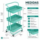 Ver imagem 7 de Carrinho Organizador Multiuso Porta Brinquedos Sala Cozinha Consultorio Dentista 3 Prateleiras Auxil
