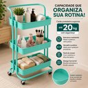 Ver imagem 3 de Carrinho Organizador Multiuso Porta Brinquedos Sala Cozinha Consultorio Dentista 3 Prateleiras Auxil