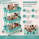 Ver imagem 6 de Carrinho Organizador Multiuso Porta Brinquedos Sala Cozinha Consultorio Dentista 3 Prateleiras Auxil