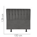 Ver imagem 2 de Cabeceira Estofada Kiara 100cm Solteiro Box Quarto Corino Cinza - Gat Magazine