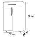 Ver imagem 3 de Balcão Multiuso 62cm 2 Portas 1 Gaveta Flex Juliana Branco/Preto - AJL Móveis