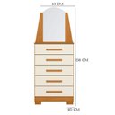Ver imagem 6 de Guarda Roupa Solteiro com Cômoda Atena 2 Portas de Correr 6 Gavetas MDP Cinamomo Off White Albatroz