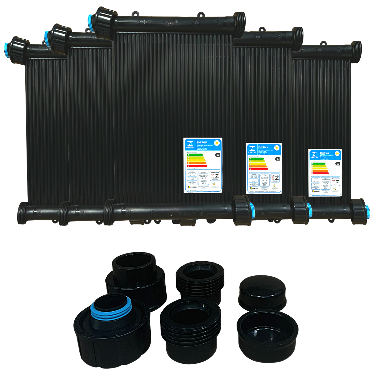 Kit Aquecedor Solar Piscina 3 placas 3 Metros TS-SOLAR ROSCA