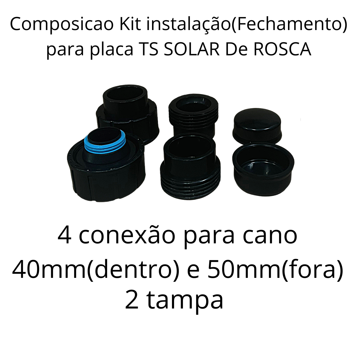 Kit Aquecedor Solar Piscina 3 placas 3 Metros TS-SOLAR ROSCA - 3