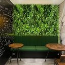 Ver mais imagens de Painel Jardim Vertical Artificial Premium 100x100cm com Folhagens Verdes Realistas para Decoração