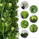 Ver imagem 4 de Painel Jardim Vertical Artificial Premium 100x100cm com Folhagens Verdes Realistas para Decoração