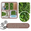 Ver imagem 6 de Painel Jardim Vertical Artificial Premium 100x100cm com Folhagens Verdes Realistas para Decoração