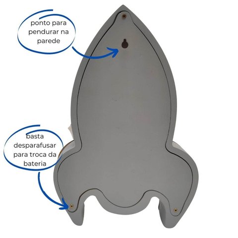 Luminária de Mesa Foguete em Led À Bateria 9volts Rh Baby Kids Comercio de Moveis e Decoracao