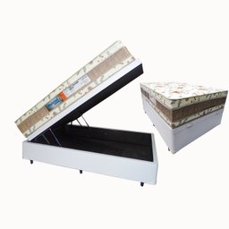Colchão Ortopédico Casal Napolis Dupla Face Portobel 30x138x188 + Base Box Baú Casal Branco - 1