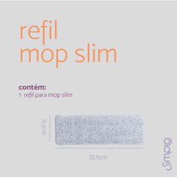 Refil para mop limpeza flat slim de microfibra - Simplo - 4