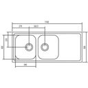 Ver imagem 2 de Cuba Dupla de Sobrepor para Cozinha Tramontina Marea 2C 34 Plus - Válvula 4.1/2