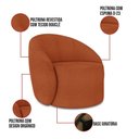 Ver imagem 4 de Sofá 3 Lugares Orgânico 180cm Morgan e Poltrona Lua Bouclê Terracota D03 - D'Rossi