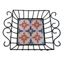 Ver imagem 5 de Fruteira de Mesa Ferro e Azulejo Quadrada Grande pra Cozinha Azulejo G8