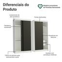 Ver imagem 3 de Conjunto 2 Guarda Roupas 4 Portas de Correr MDP Branco-Preto Tokio Madesa 218cm
