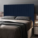 Ver imagem 2 de Cabeceira Cama Box Casal Queen Size Nala 160cm Veludo Azul Marinho - Desk Design