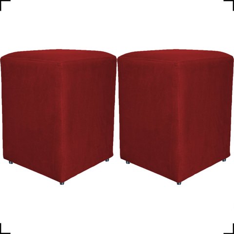 Kit 2 Puff Decorativo Dado Para Sala Recepção Manicure, Escritório E Consultório Suede