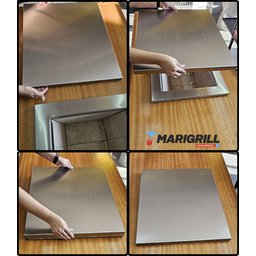 Kit Braseiro Inox 60x50 Tampa e Isolamento Térmico P/ Grill - 2