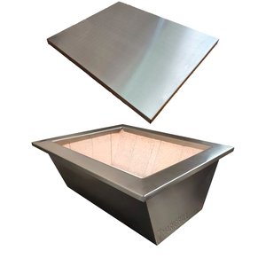 Kit Braseiro Inox 60x50 Tampa e Isolamento Térmico P/ Grill