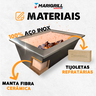 Kit Braseiro Inox 60x50 Tampa e Isolamento Térmico P/ Grill - 5