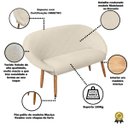 Ver imagem 2 de Kit Recepção 2 Poltronas 1 Namoradeira com Puff Resistente para Sala de Espera Decor Tecido Veludo