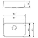 Ver imagem 2 de Cuba de Embutir para Cozinha Tramontina Retangular 56 BL - Válvula 4.1/2