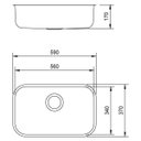 Ver imagem 2 de Cuba de Embutir para Cozinha Tramontina Retangular 56 BL - Válvula 3.1/2