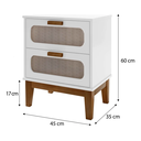 Ver imagem 5 de Mesa de Cabeceira Santorini 45cm Tela Indiana Apoio Auxiliar Off White:branco