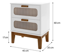 Ver imagem 5 de Mesa de Cabeceira Santorini 45cm Tela Indiana Apoio Auxiliar Off White:branco