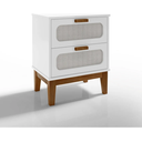 Ver imagem 3 de Mesa de Cabeceira Santorini 45cm Tela Indiana Apoio Auxiliar Off White:branco