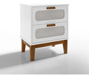 Ver imagem 3 de Mesa de Cabeceira Santorini 45cm Tela Indiana Apoio Auxiliar Off White:branco