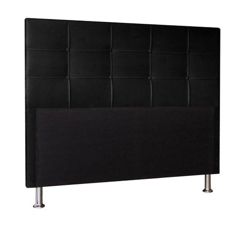 Cabeceira Queen 1,60m Roma Suede Preto - Pallazio