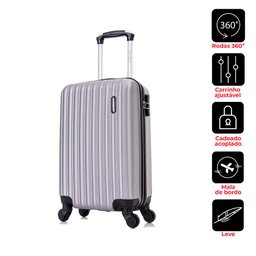 Kit Mala de Viagem de Bordo Londres Prata+ Mochila Executiva Fuji Swiss Move - 2