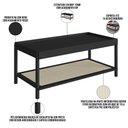 Ver imagem 4 de Kit 02 Mesas de Centro para Sala de Estar Pés Madeira Moss A03 Nero Preto - Lyam Decor